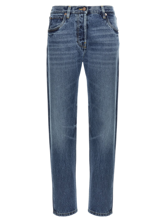 Prada Blue Cotton Straight-Leg Jeans