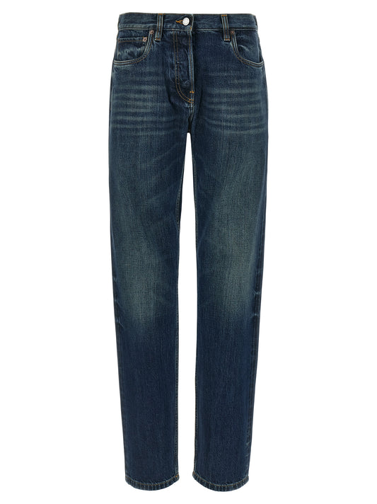 Prada Blue Cotton Straight-Leg Jeans