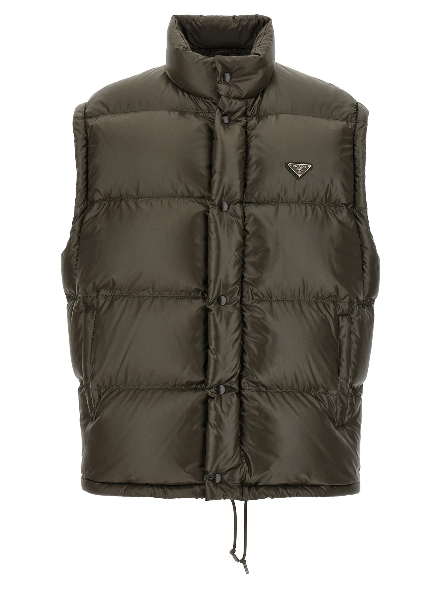 Prada Gray Recycled Polyamide Full-Length Jacket