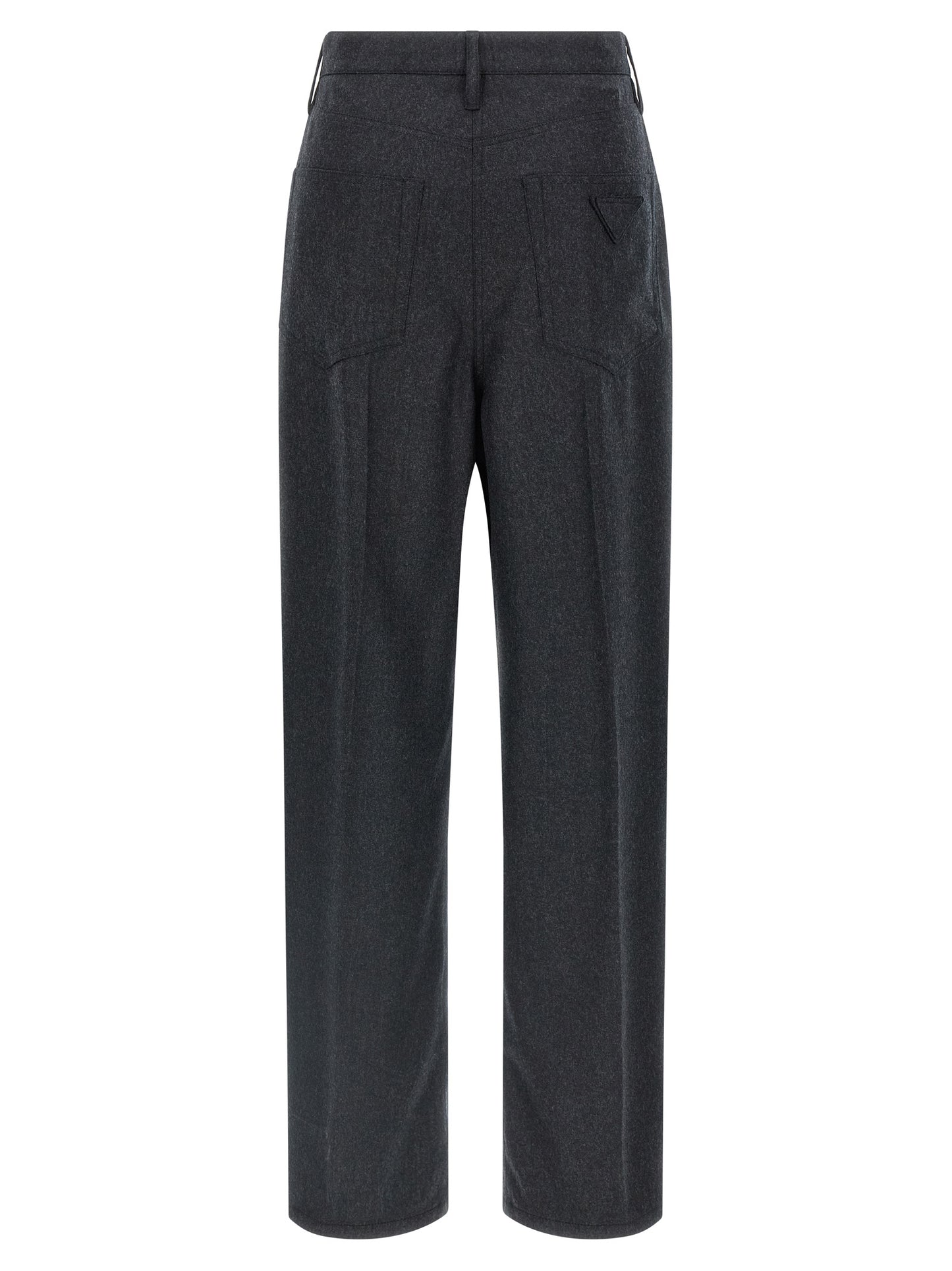 Prada Gray Virgin Wool Casual Pants
