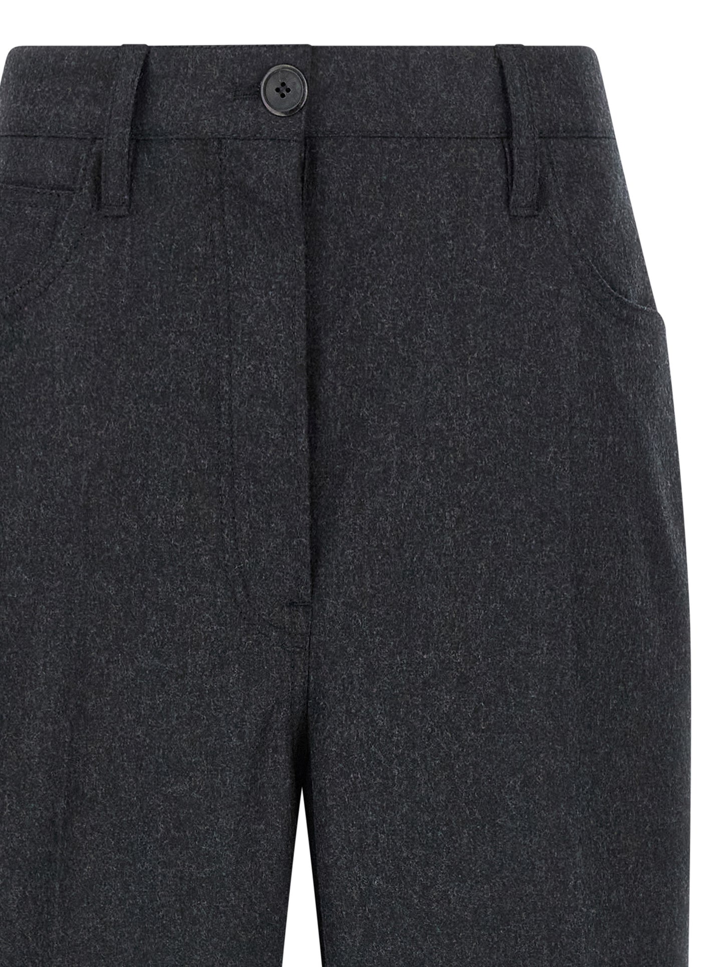 Prada Gray Virgin Wool Casual Pants