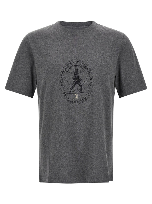 Brunello Cucinelli Gray Cotton T-Shirt