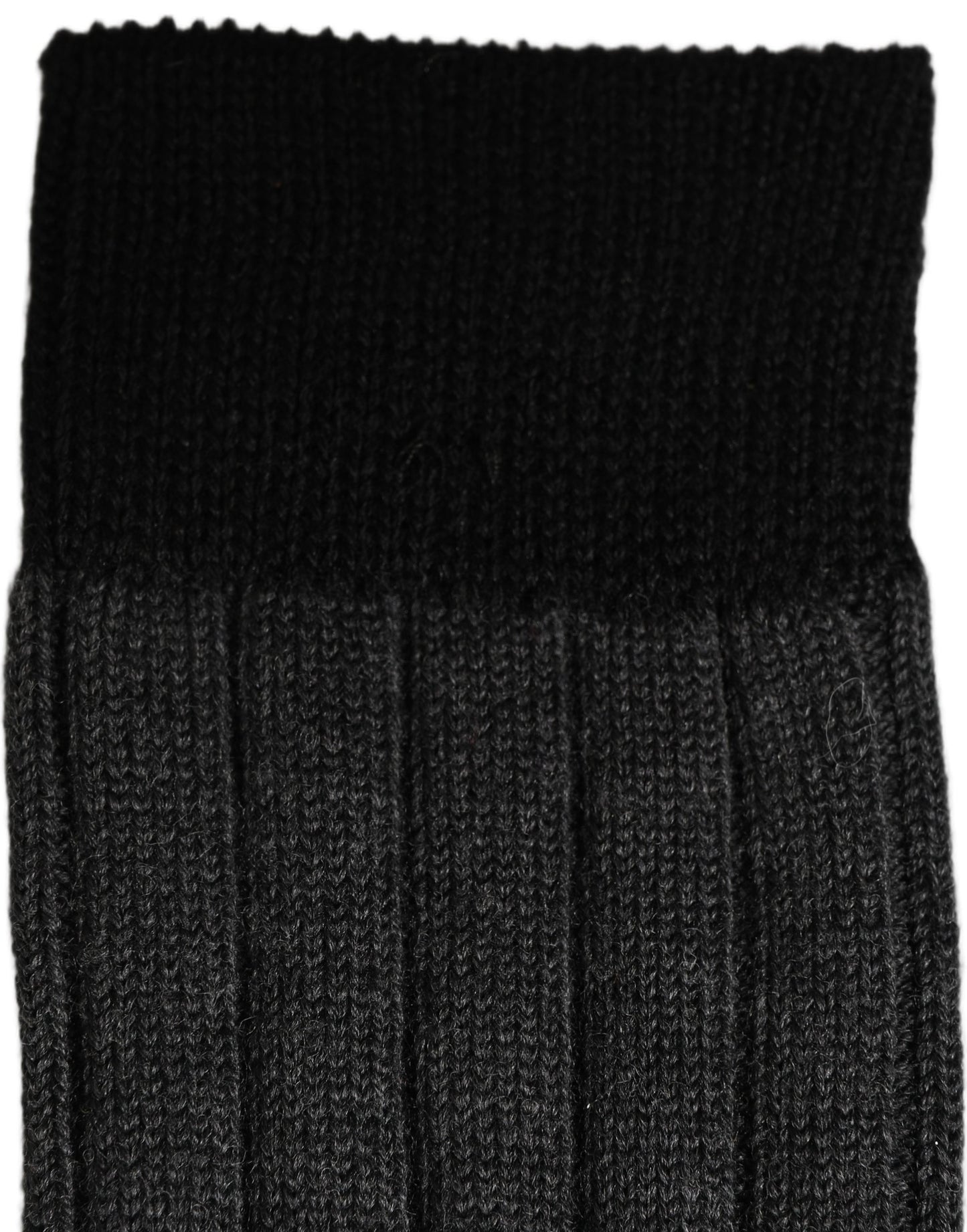 Dolce & Gabbana Dark Gray Wool Logo Calf Long Ribbed Accessory Socks
