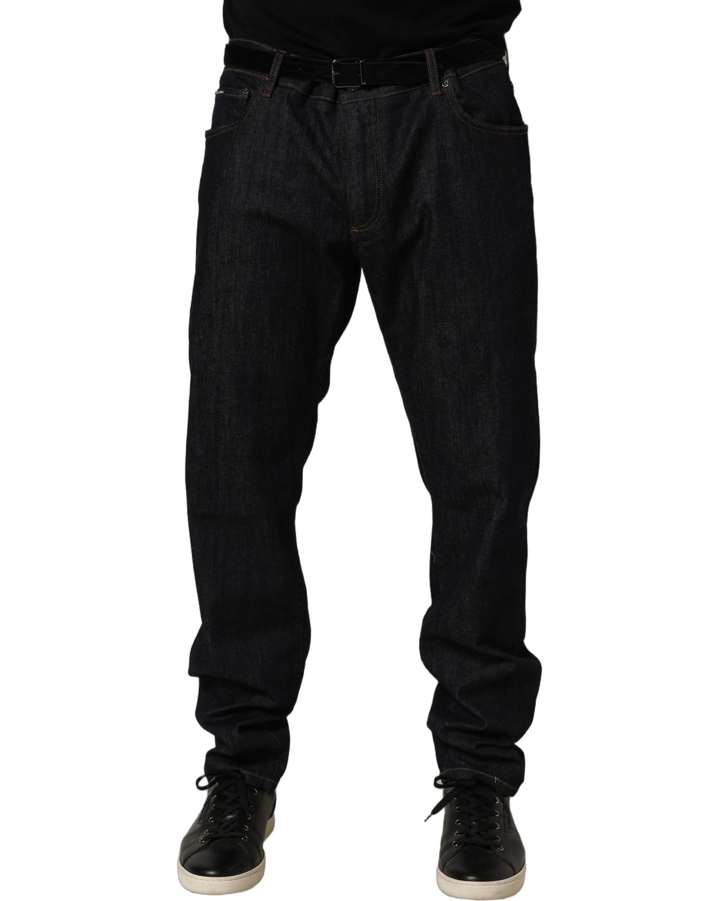 Dolce & Gabbana Dark Gray Cotton Slim Fit Men Denim Jeans