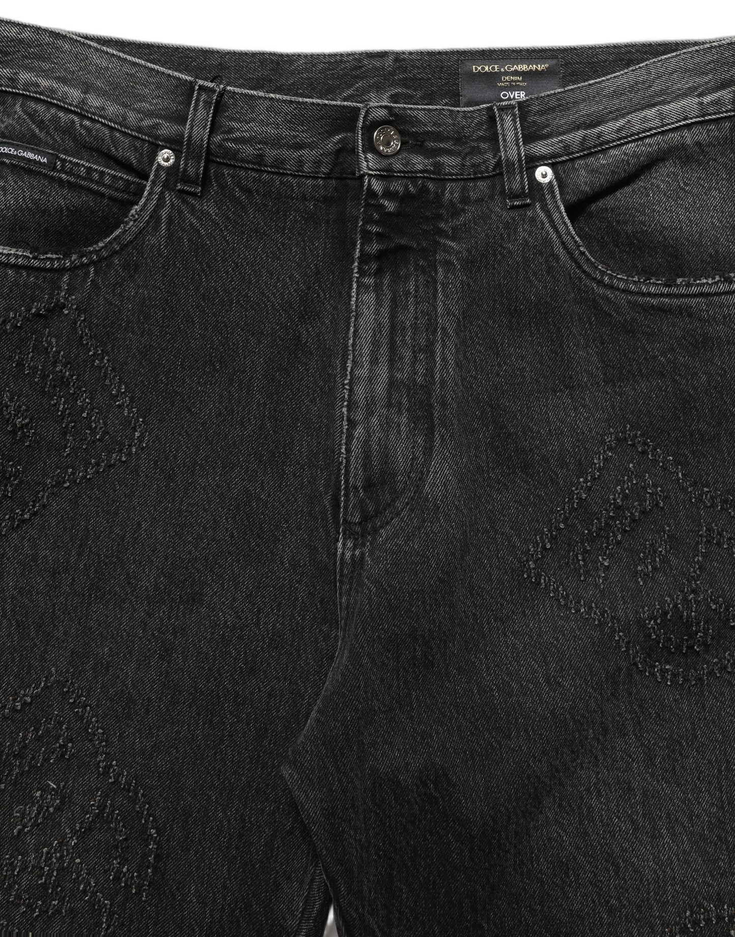 Dolce & Gabbana Dark Gray Cotton WideLeg Oversize Denim Jeans
