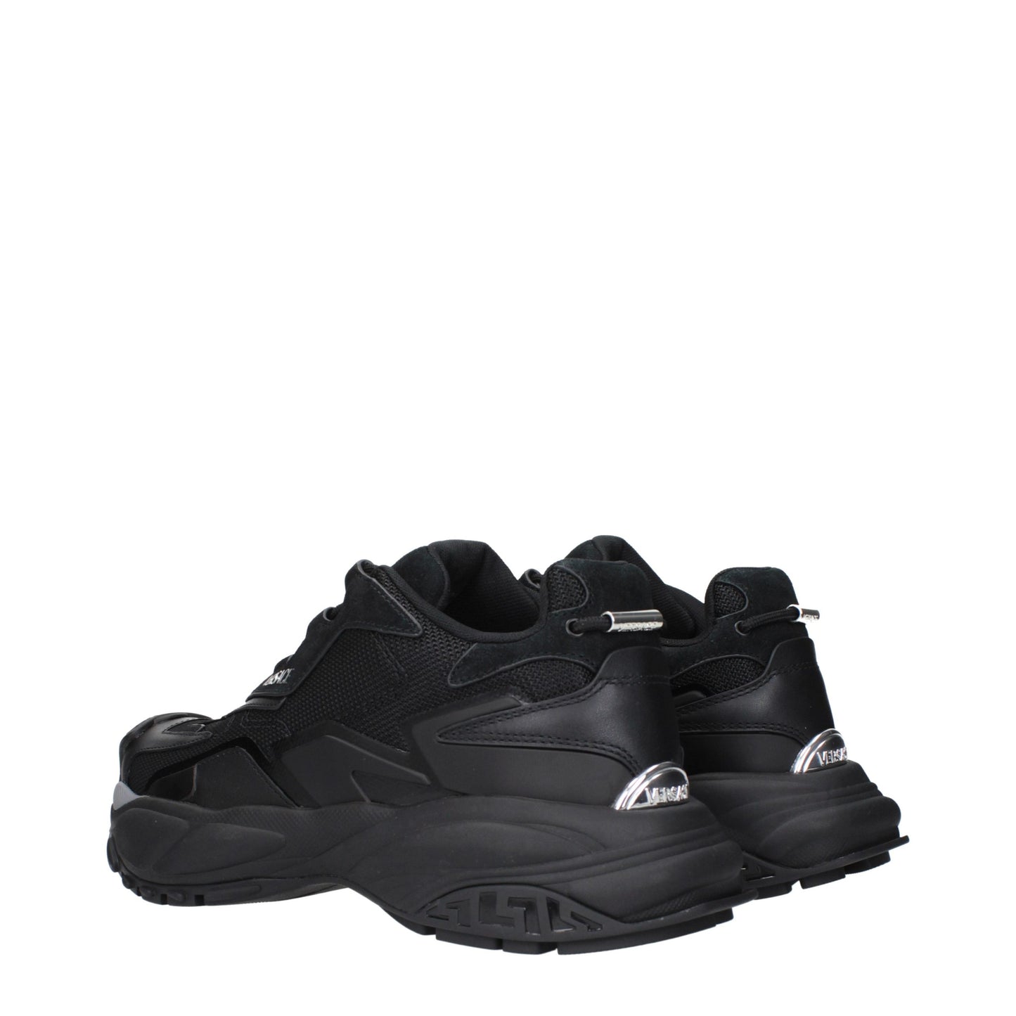 Versace Black Fabric Chunky Sneakers