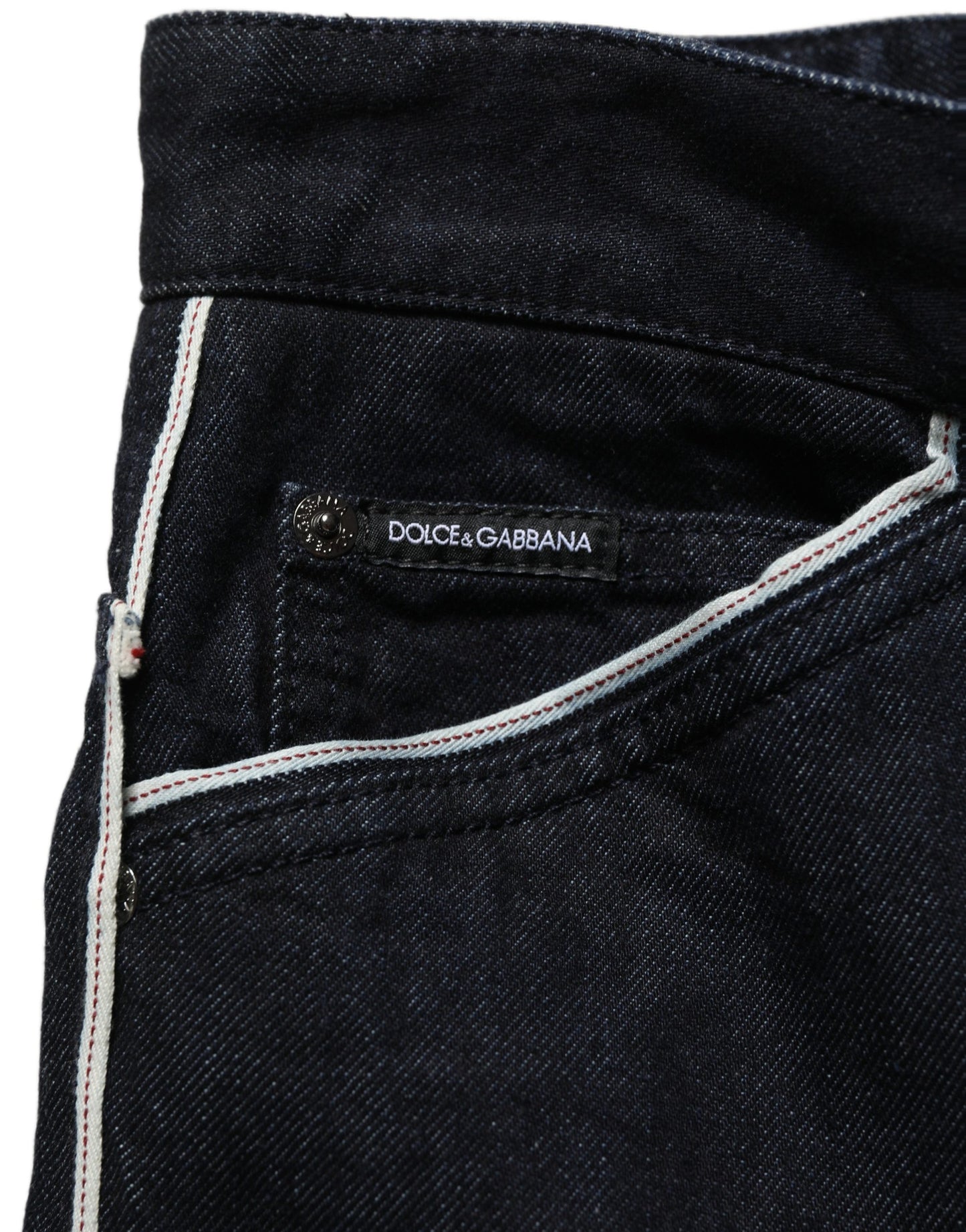 Dolce & Gabbana Black Cotton Stretch Straight Men Denim Jeans