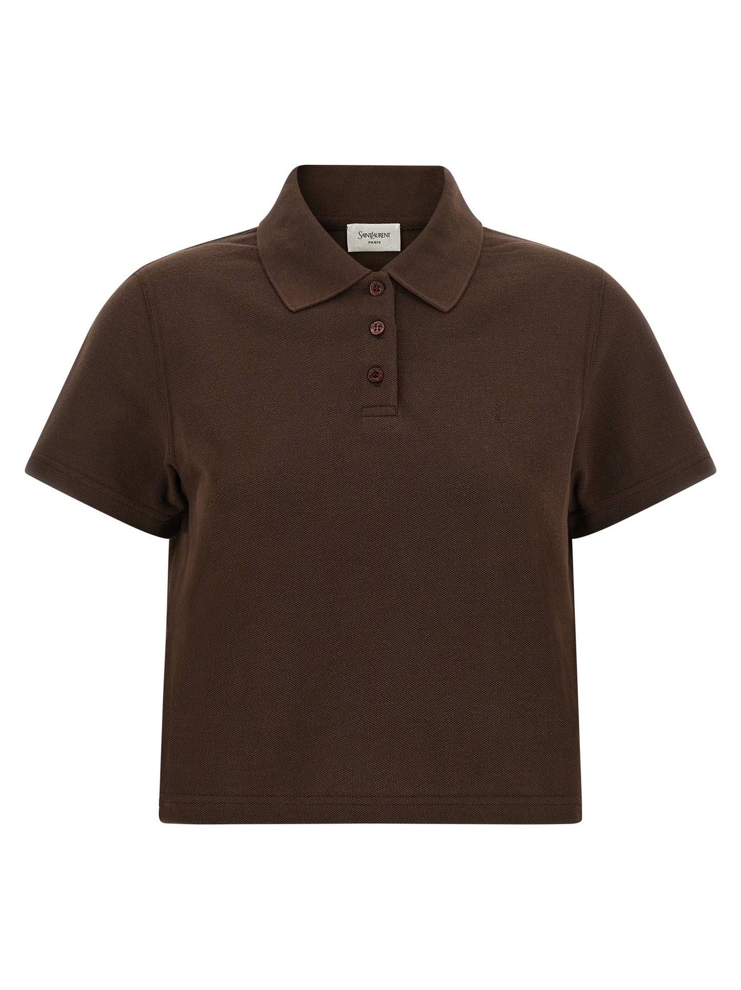Saint Laurent Brown Cotton Polo Shirt