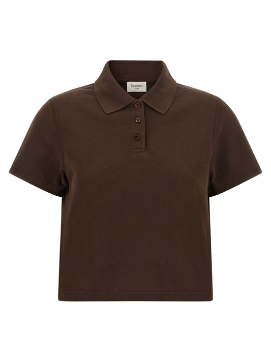 Saint Laurent Brown Cotton Polo Shirt