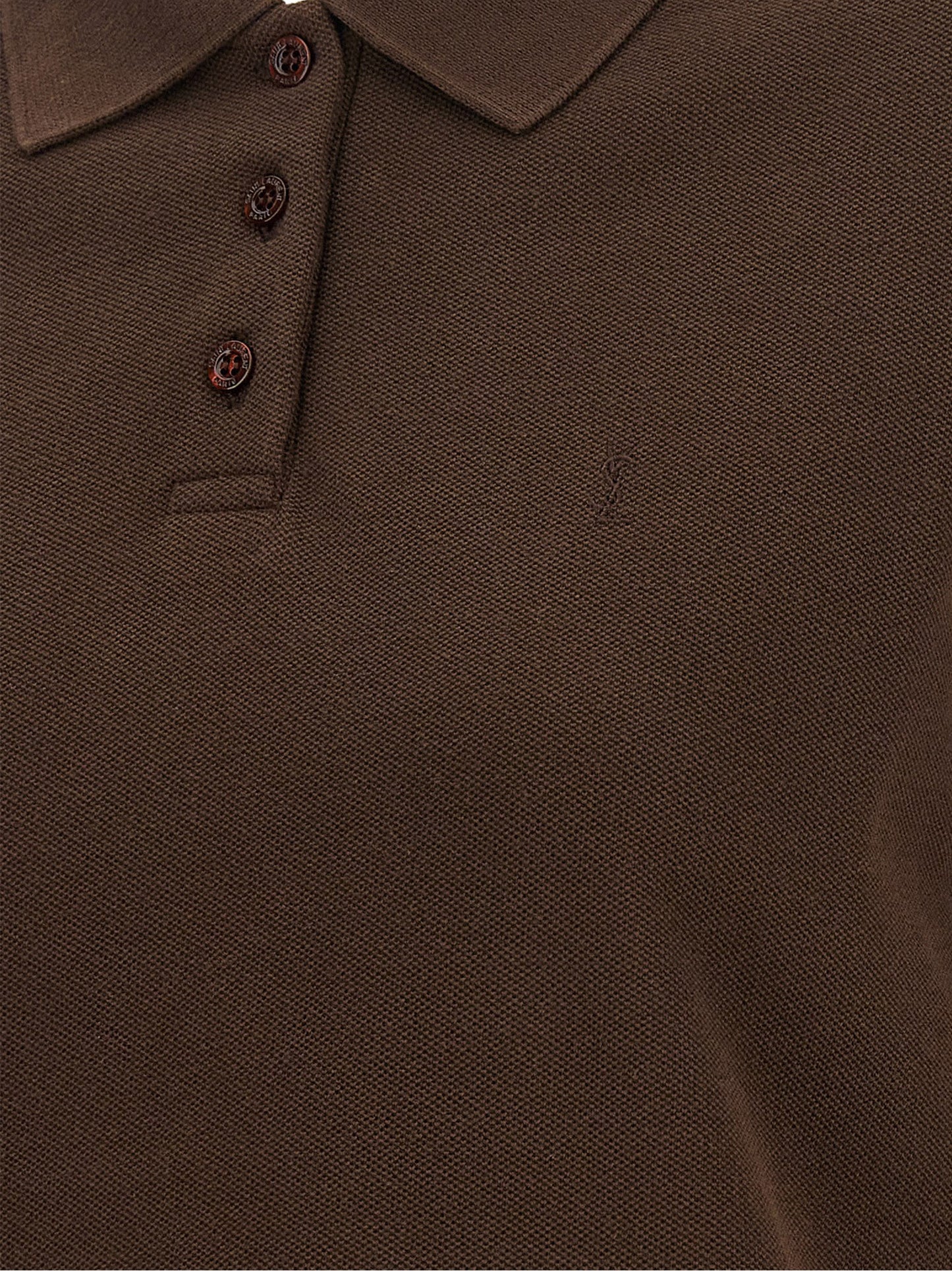 Saint Laurent Brown Cotton Polo Shirt