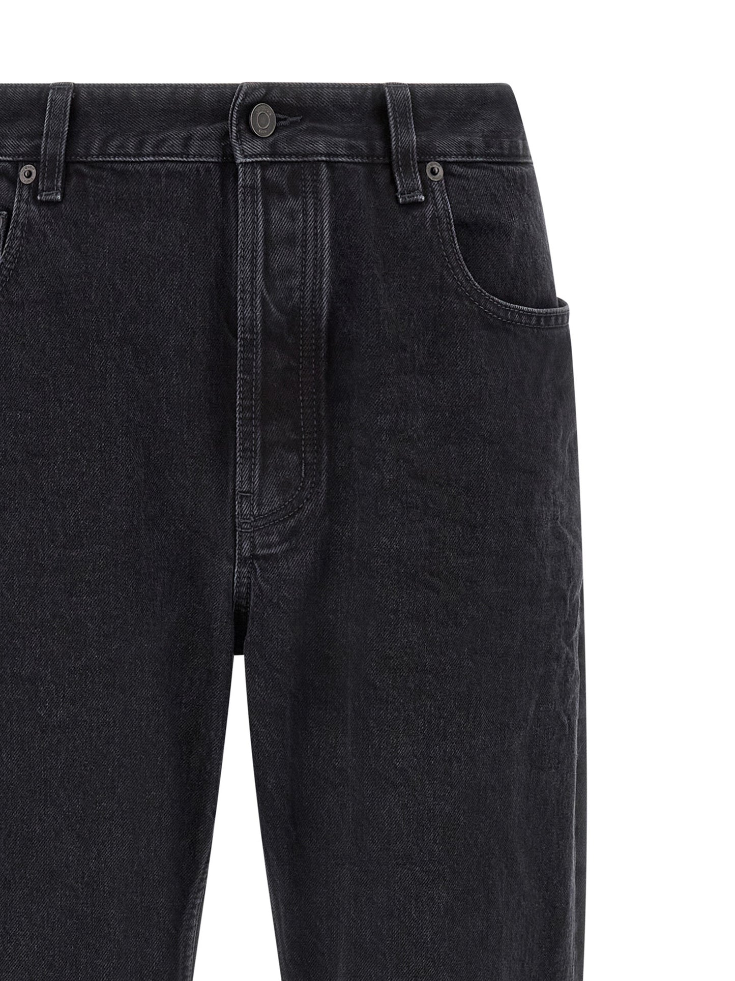 Saint Laurent Black Cotton Relaxed Fit Jeans