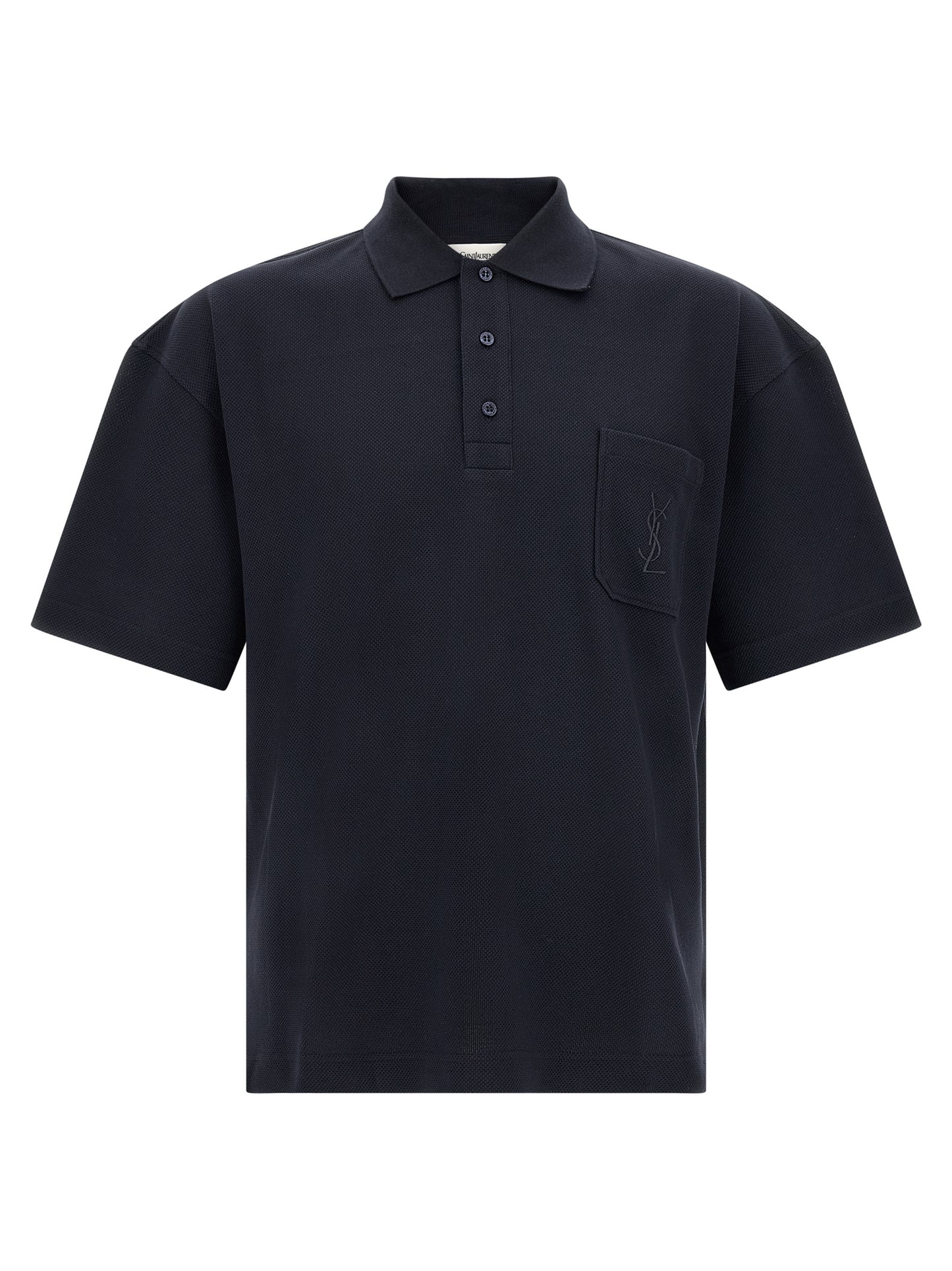 Saint Laurent Blue Cotton Polo Shirt