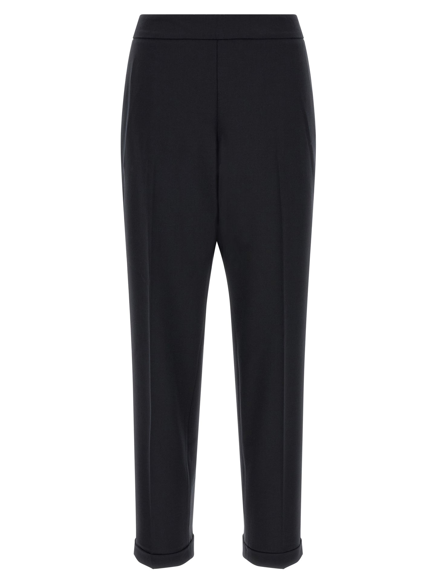 Alberto Biani Black Polyester Cropped Pants