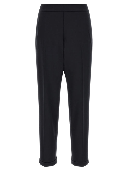 Alberto Biani Black Polyester Cropped Pants