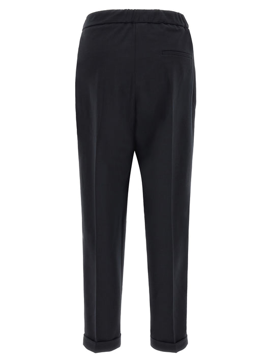 Alberto Biani Black Polyester Cropped Pants