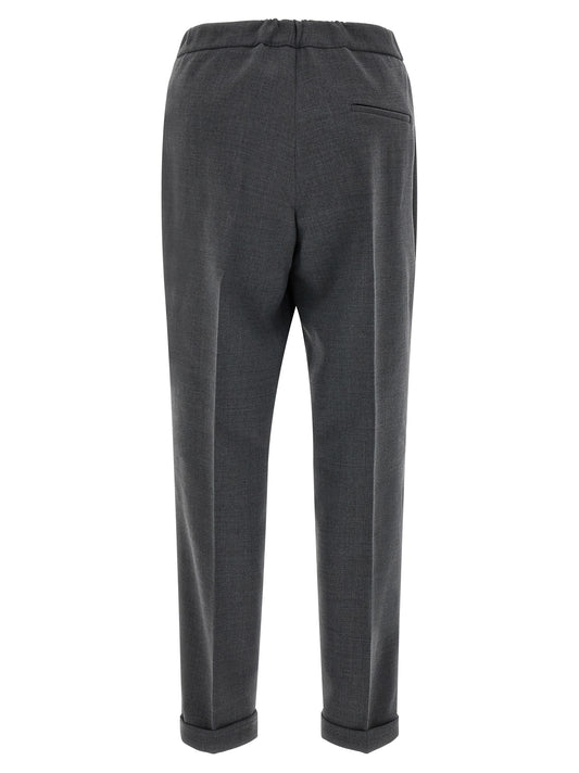 Alberto Biani Gray Polyester Cropped Pants