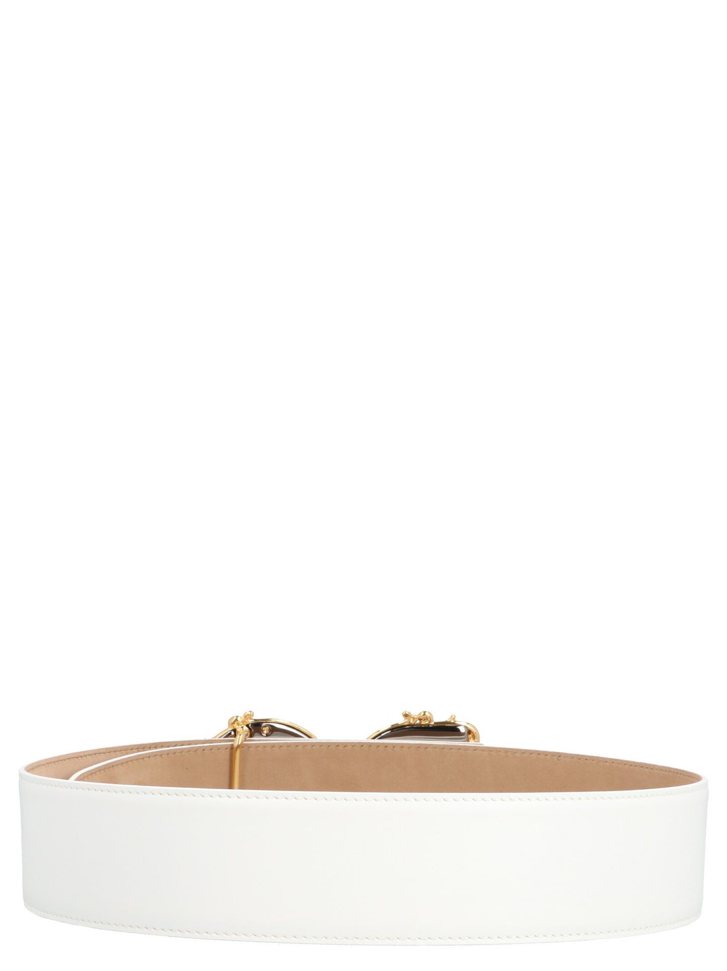 Dolce & Gabbana White Calfskin High-Waist Belt