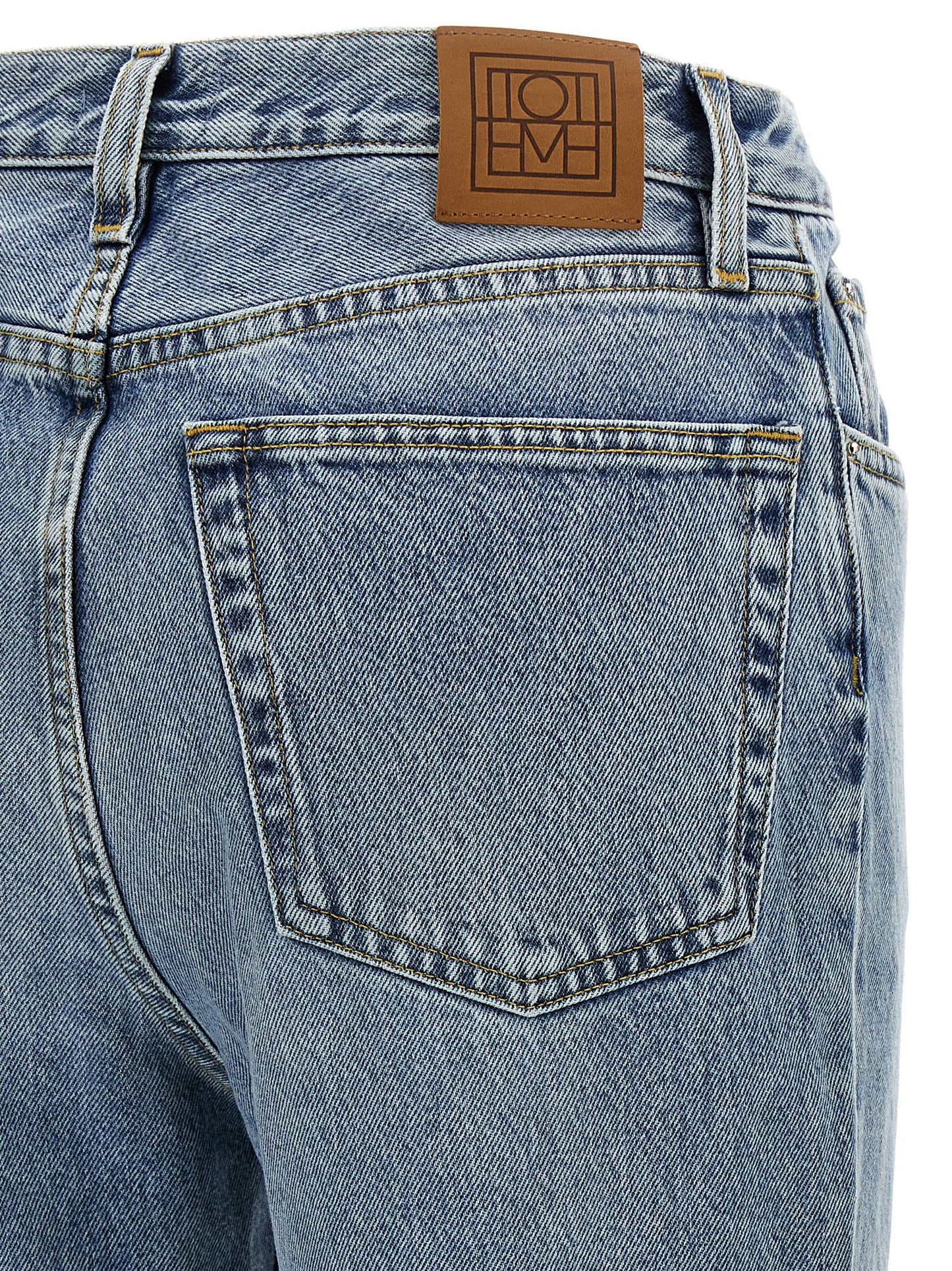 TOTEME Blue Cotton Straight-Leg Jeans