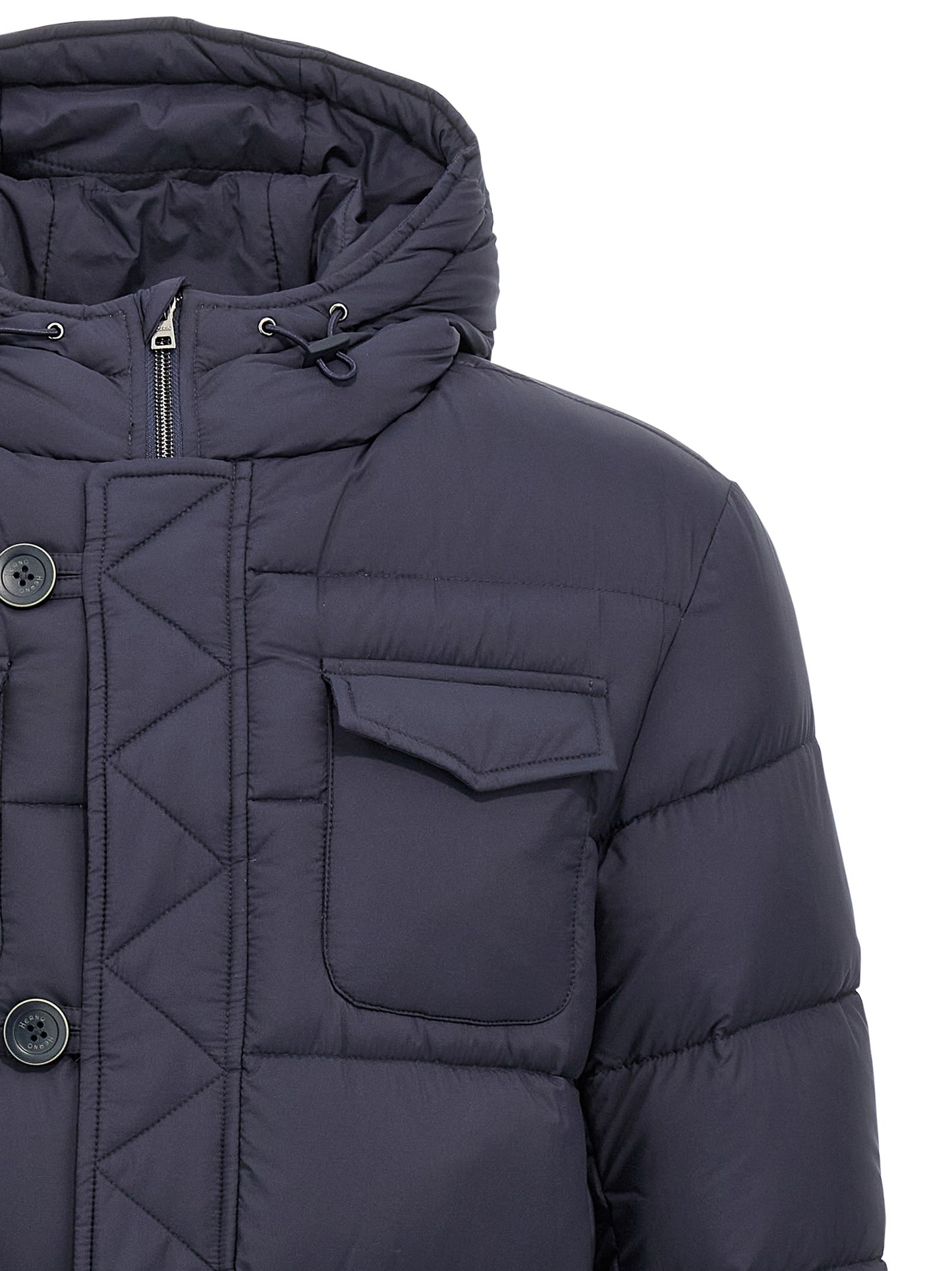 Herno Blue Polyamide Full-Length Jacket