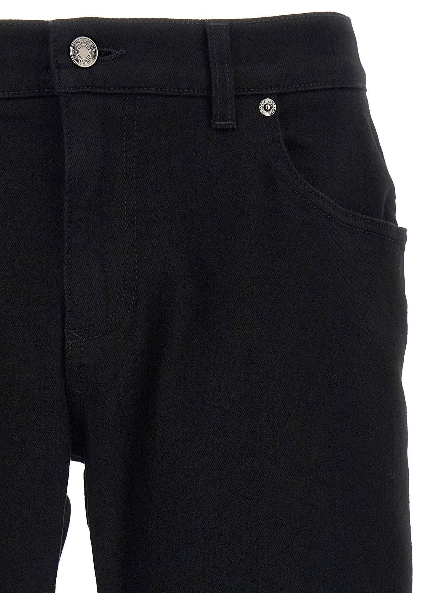 Dolce & Gabbana Black Cotton Slim Fit Jeans