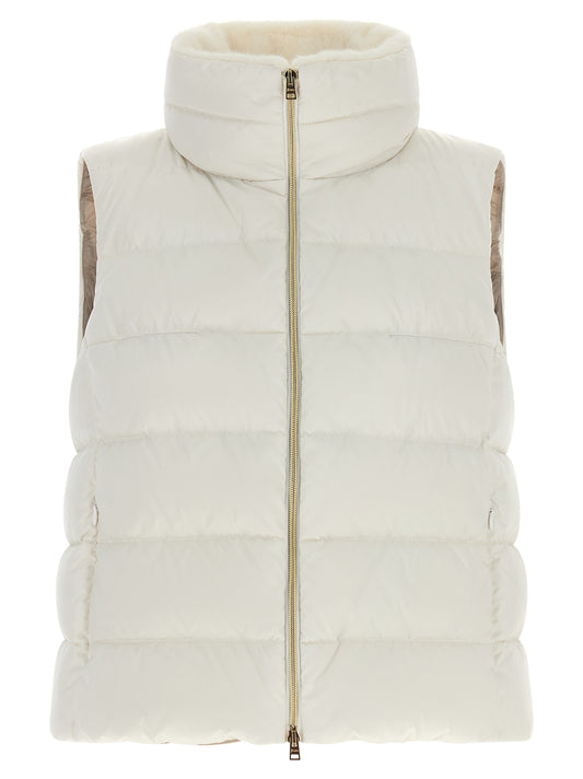 Herno White Polyester Sleeveless Jacket