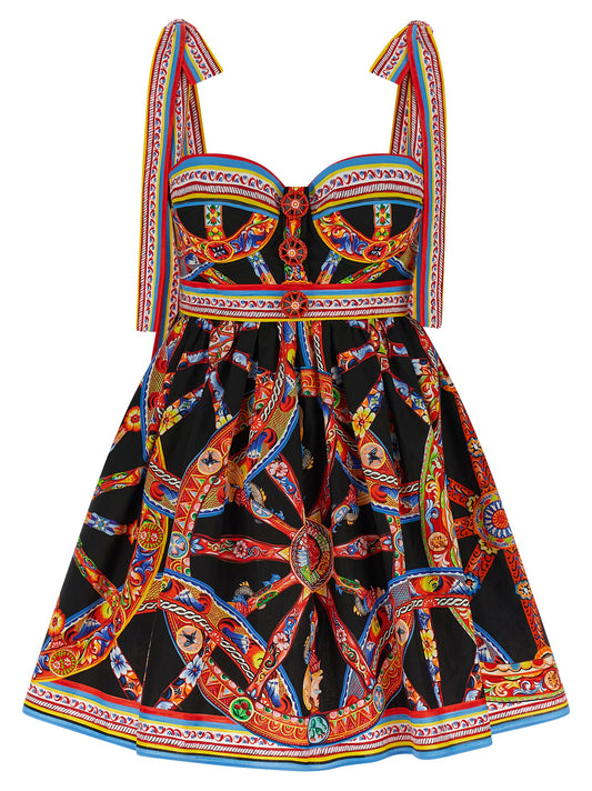 Dolce & Gabbana Multicolor Cotton Short Dress