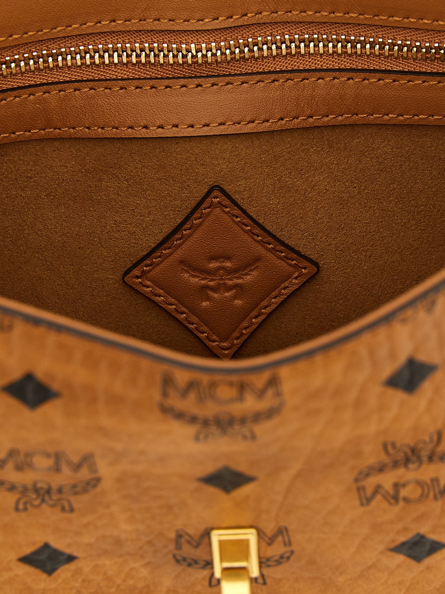 MCM Brown Polyethylene Shoulder Bag