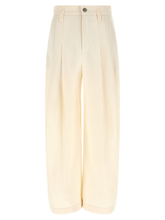 Brunello Cucinelli White Cotton Casual Pants