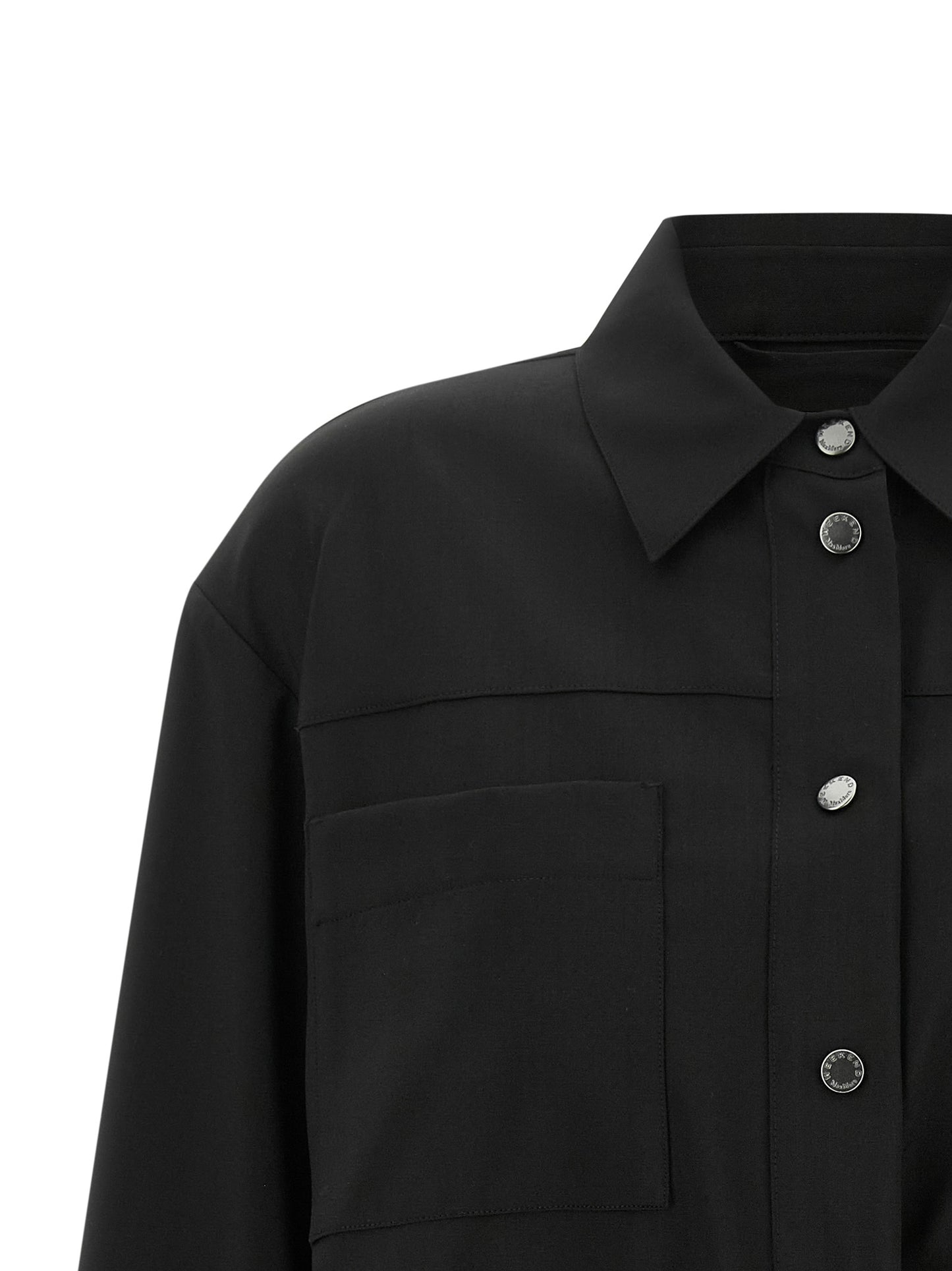Max Mara Black Wool Full-Length Jacket