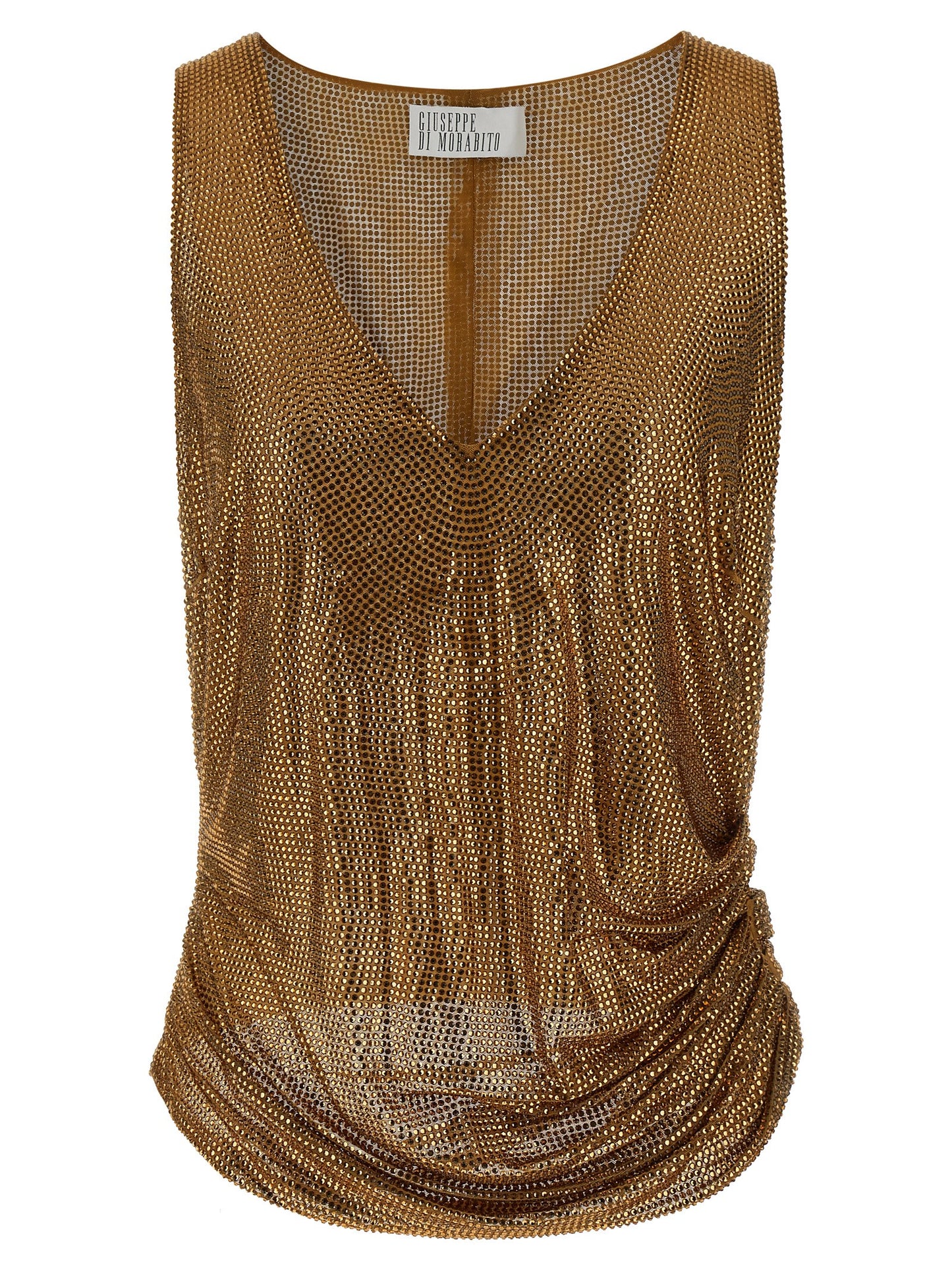 Giuseppe Di Morabito Gold Polyamide Tank Tops