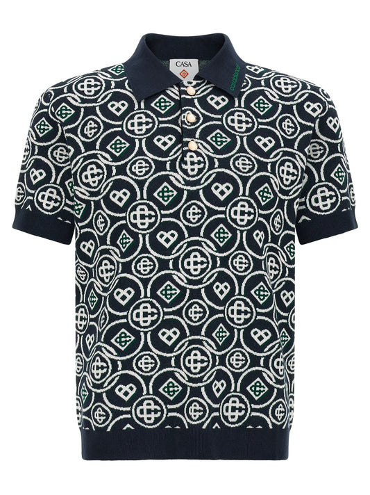 Casablanca Blue Cotton Polo Shirt