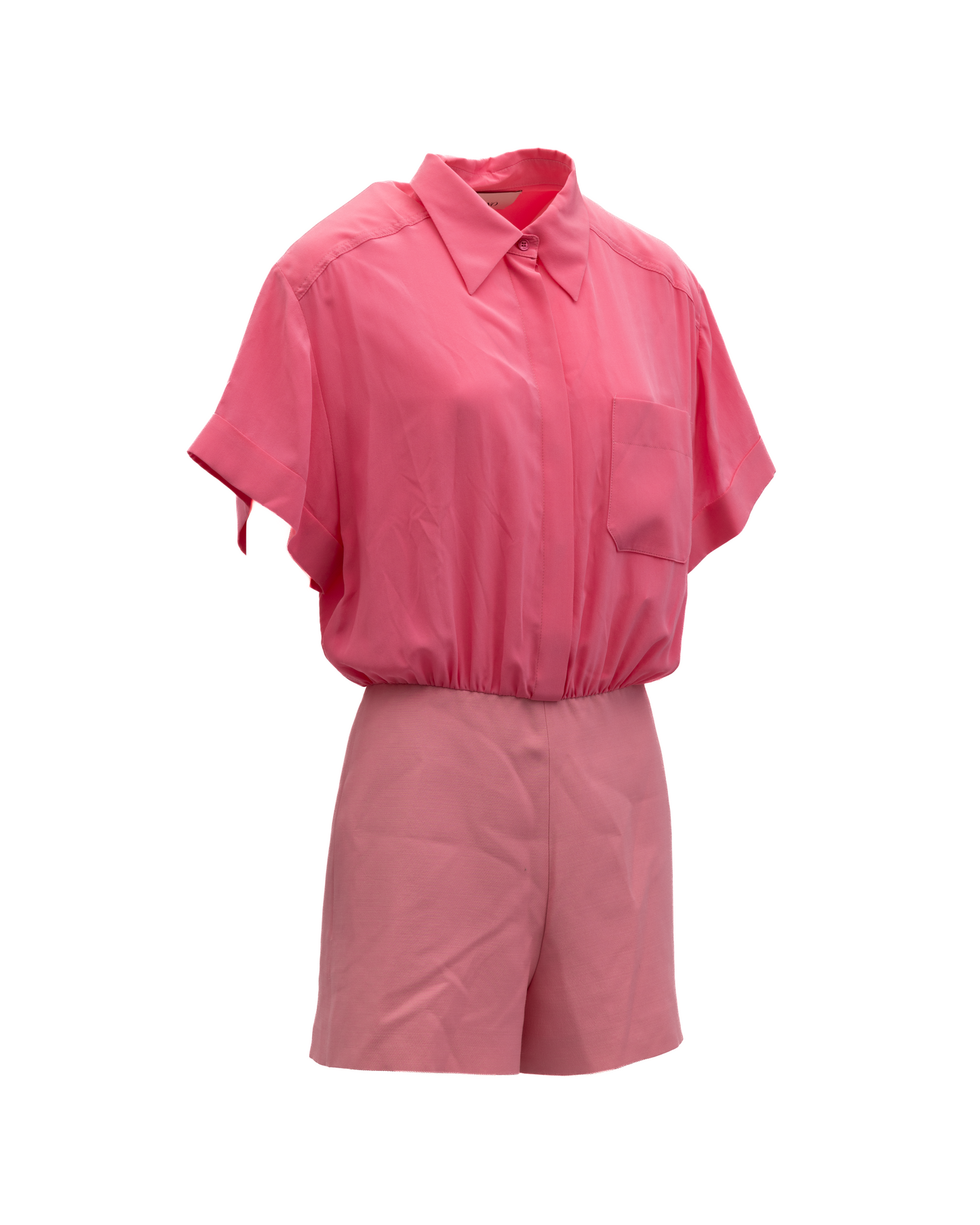 Valentino Garavani Pink Shirt-Style Romper
