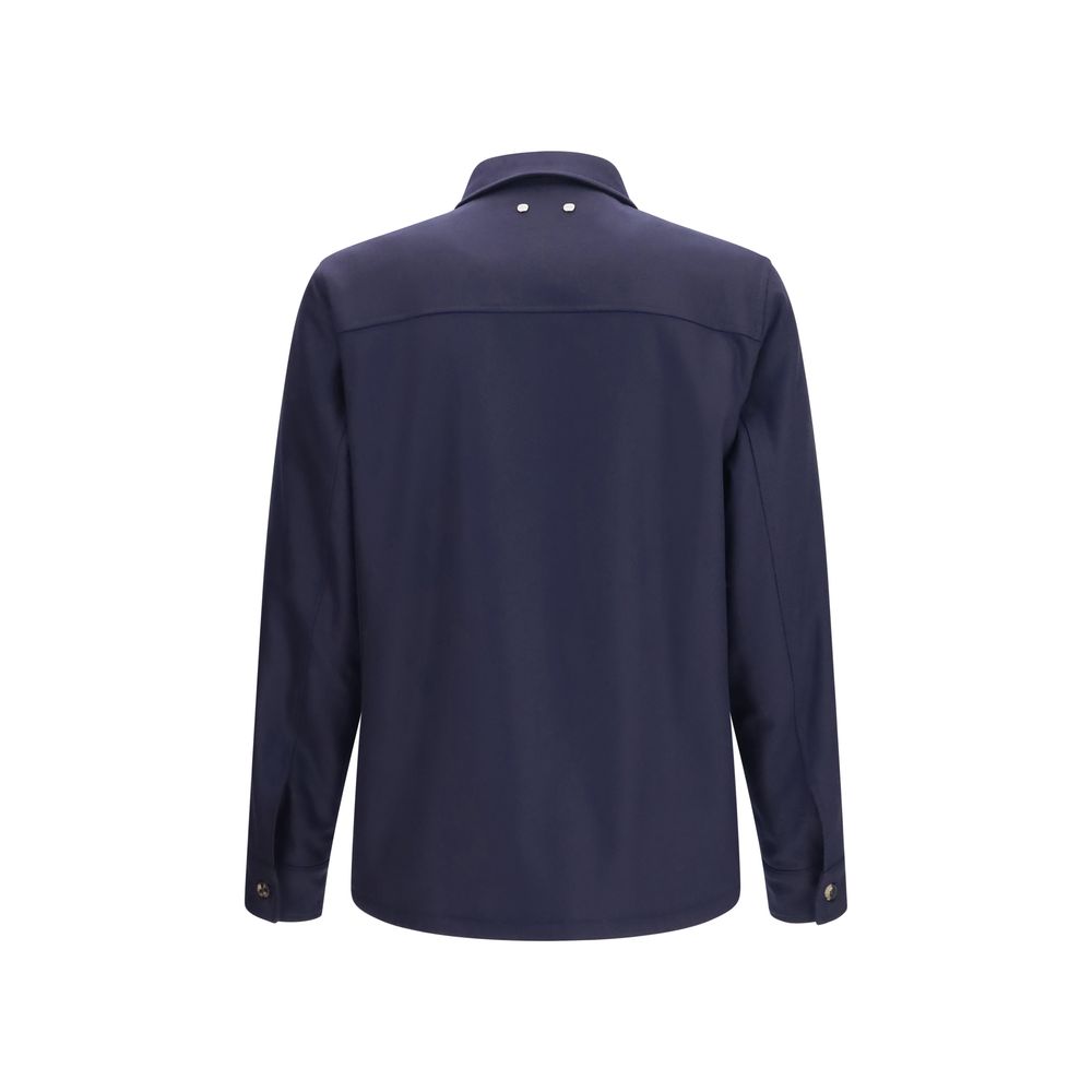 Jacob Cohen Blue Wool Oves Aries Full-Length Jacket