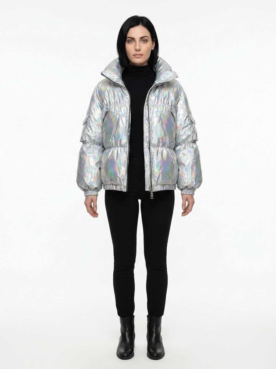 Dolce & Gabbana Silver Polyamide Shell Jacket