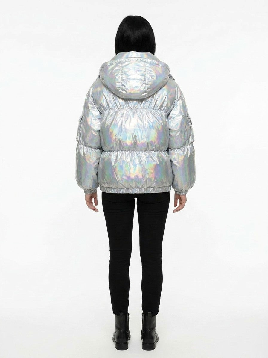 Dolce & Gabbana Silver Polyamide Shell Jacket