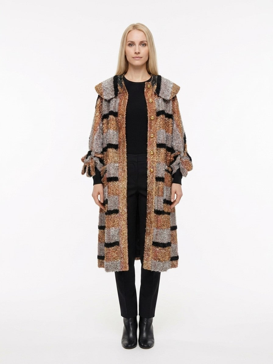 Dolce & Gabbana Multicolor Leather Coat