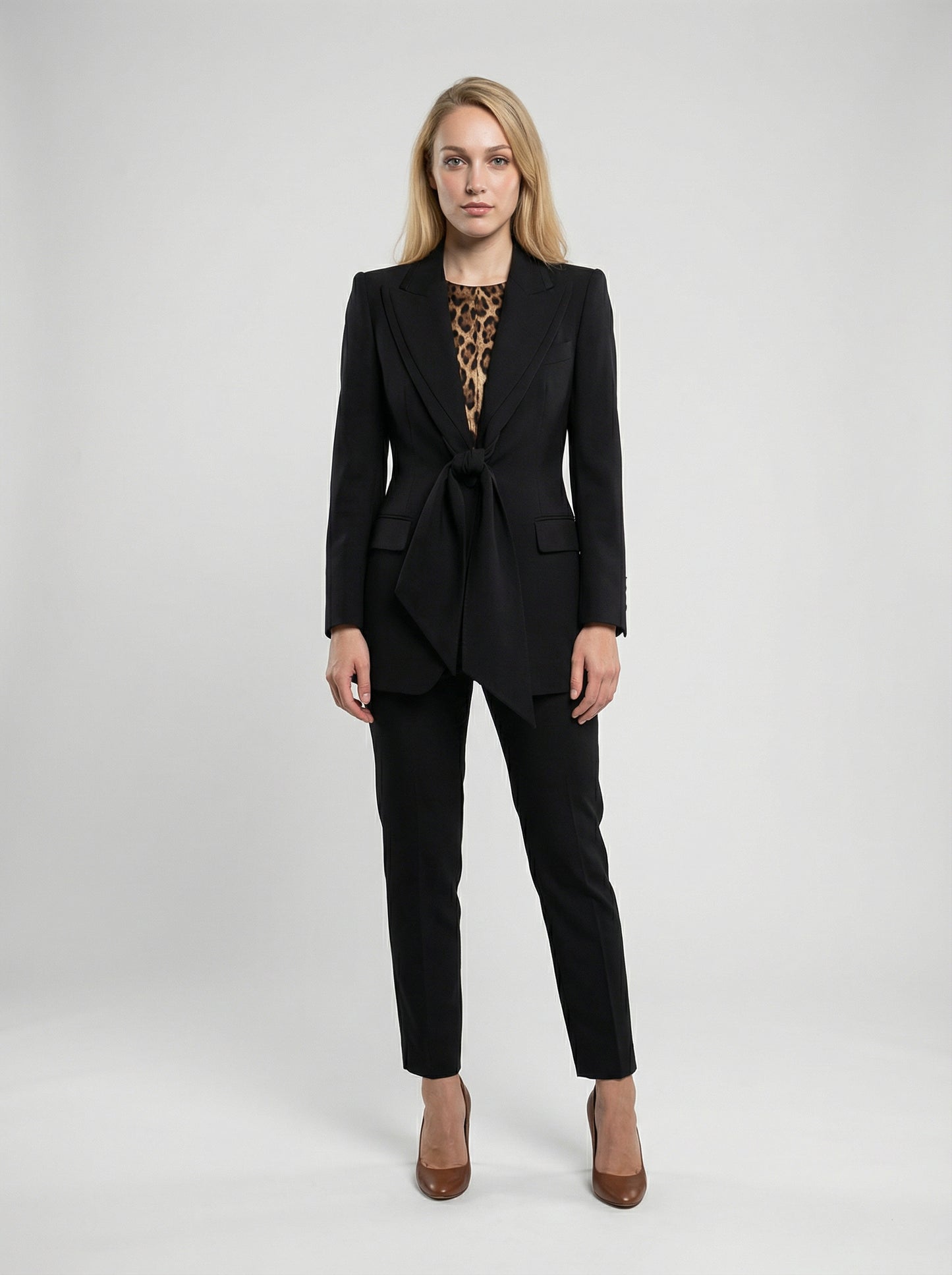 Dolce & Gabbana Black Polyester Coat