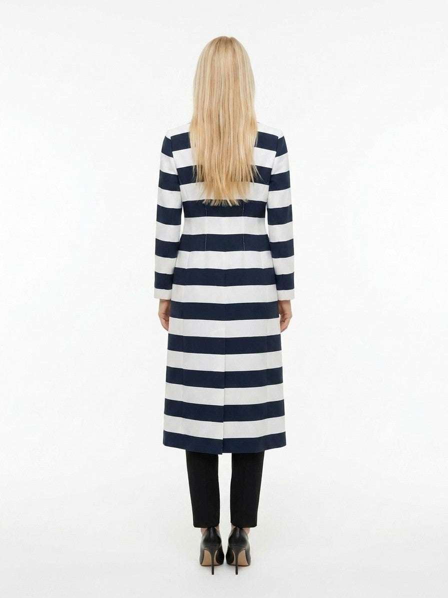 Dolce & Gabbana Navy Blue Viscose Coat