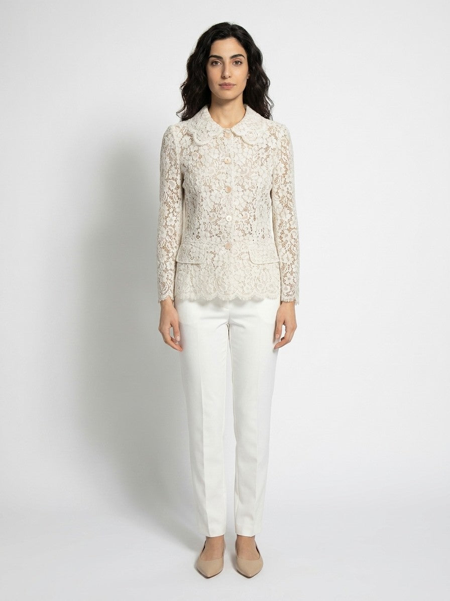 Dolce & Gabbana White Cotton Jacket