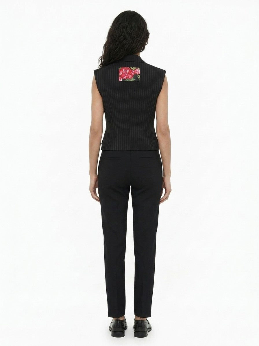 Dolce & Gabbana Black Cotton Sleeveless Jacket