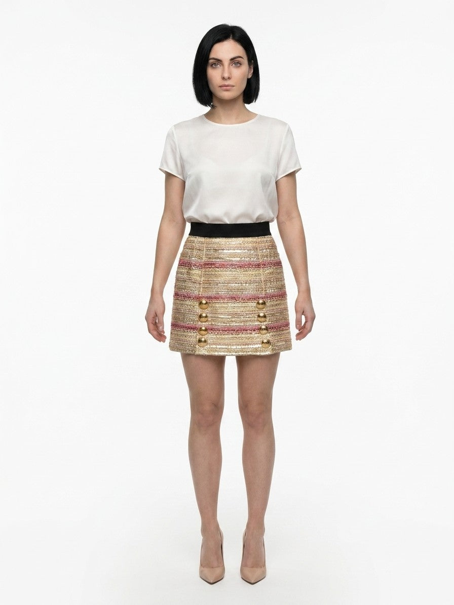 Dolce & Gabbana Bicolor Acetate Mini Skirt