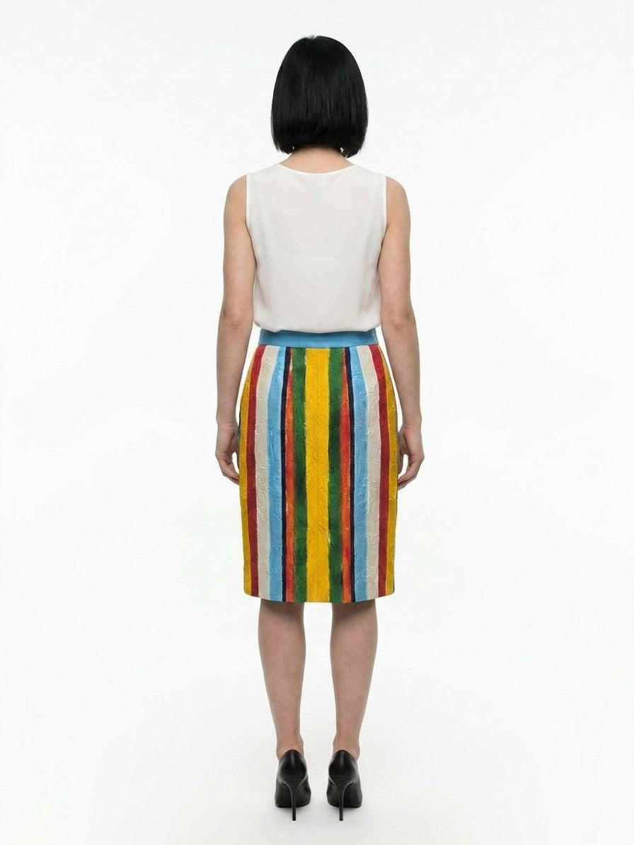 Dolce & Gabbana Multicolor Cotton Midi Skirt