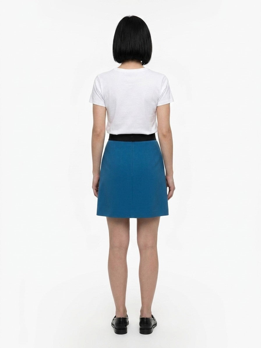 Dolce & Gabbana Blue Elastane Mini Skirt