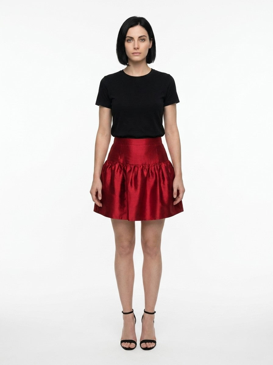 Dolce & Gabbana Red Silk Mini Skirt