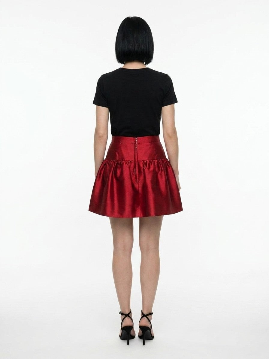 Dolce & Gabbana Red Silk Mini Skirt