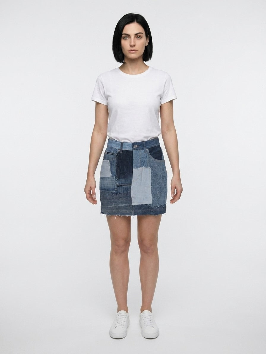Dolce & Gabbana Bicolor Cotton Mini Skirt