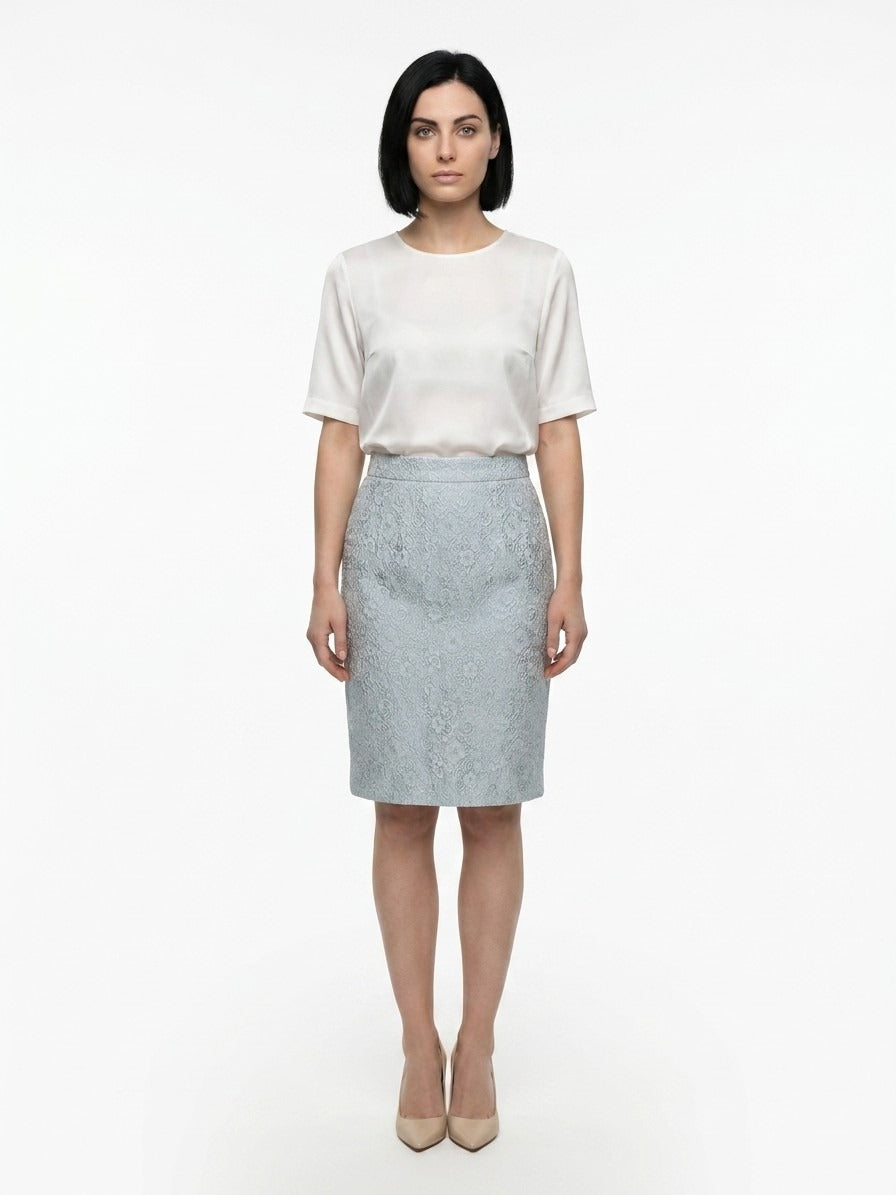 Dolce & Gabbana Bicolor Polyester Midi Skirt