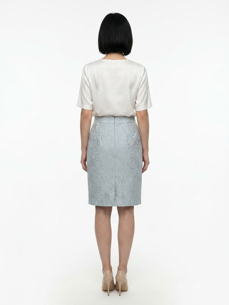 Dolce & Gabbana Bicolor Polyester Midi Skirt