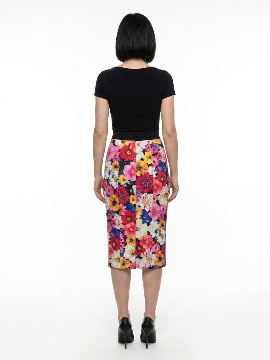 Dolce & Gabbana Multicolor Elastane Midi Skirt