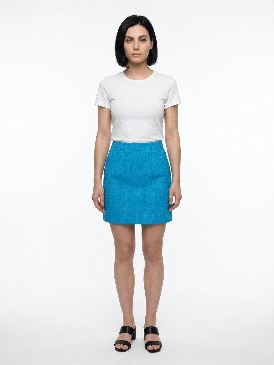 Dolce & Gabbana Blue Cotton Mini Skirt